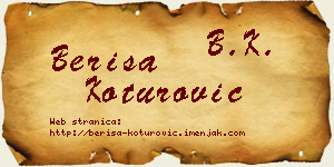 Beriša Koturović vizit kartica